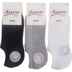 Sara Donna 6 Çift Karışık Renk Dikişsiz Sneaker Görünmez Çorap - 36 - 40 - Renkli