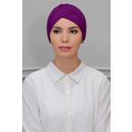 Şarabi Pratik Hazır Geçmeli Tesettür Bone Sandy Kumaş Çapraz Büzgülü 1801_08