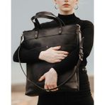 Saraci Leather Craft Saraci Hakiki Deri Dönüştürülebilir Tote Bag – Omuz ve Sırt Çantası, Geniş Hacimli Şık Tasarım - Siyah