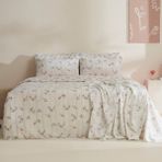Sarah Anderson Visnu Desenli Çift Kişilik Pike Nevresim Takımı 200x220 cm Pamuk Polyester - Beyaz - 200 x 220 cm
