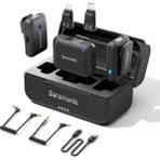 Saramonic BLINK500B2+ Yaka Mikrofonu Kablosuz, Kablosuz Yaka Mikrofonu iPhone 15 Için Cep Telefonu Android Bilgisayar Kameraları, Röportaj Için Mini Mikrofon Vlog Canlı Yayın Podcast Video Kaydı