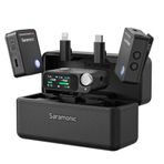 Saramonic Ultra Kablosuz Yaka Mikrofon, 32-Bit Float Kayıt, Zaman Kodu Senkronizasyonu, Gürültü Engelleme, IPX5 Su Direnci, 984' Aralık, 130dB SPL, Kameralar, Akıllı Telefonlar, Bilgisayarlar için