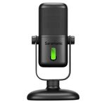 Saramonic USB stüdyo mikrofonu, büyük membranlı ve manyetik masa ayaklı, kulaklık çıkışı ve bilgisayar ve mobil cihazlar için çok renkli LED (SR-MV2000)