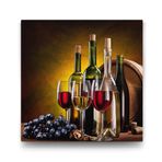 Şarap Bardakları Tablosu - 80x80cm