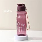 Şarap Kırmızısı 650ML 650ML Su Bardağı Spor Su Şişesi Çift Su Bardağı Plastik Taşınabilir Su Deposu Anti-Damla Açık Halat Su Şişesi Hediye Kupa (Yurt Dışından) - Renkli - Water Bottles