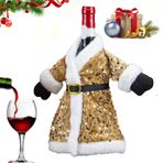 Şarap Şişesi Noel Kazak, Noel Kazak Şarap Şişesi Kapağı - El Yapımı Şarap Şişesi Elbise Ceket Noel Baba Kazak Şişe Dekorasyonu,Şarap Şişesi Noel Yeni eve taşınma partisi için Şenlikli Şarap Şişesi Çan