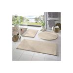 Sarar 3'lü Banyo Paspası Halısı Peluş Halı Klozet Takımı Bej 50x90-50x60--50x50(YUVARLAK)