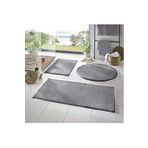 Sarar 3'lü Banyo Paspası Halısı Peluş Halı Klozet Takımı Gri 50x80-50x60--50x50(YUVARLAK)