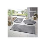 Sarar 3'lü Banyo Paspası Halısı Peluş Halı Klozet Takımı Koyu Gri 50x90-50x60--50x50(yuvarlak)