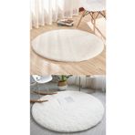 Sarar Essence Yuvarlak Post Peluş Banyo Paspası Takımı Jel Dot Taban Klozet Takım 100x100 - 60x60