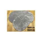 Sarar Gri 2Lİ Banyo Paspası Halısı Peluş Halı Klozet Takımı 50x80-50x40 OVAL