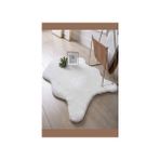 Sarar Keçi Postu Görünümlü Peluş Halı - 60 x 100 cm - Beyaz