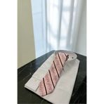 Sarar Microfibre 8 cm Şal Desen Pembe-Bordo Kravat KR-41