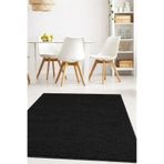 Sarar Peluş Tüylü Kaymaz Jel Taban Dekoratif Salon Mutfak Halı Yolluk Kilim SİYAH