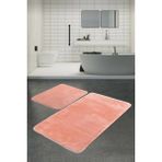 Sarar Post Peluş Banyo Paspas Takımı 2'li Jel Kaymaz Taban Klozet Takımı Pudra 100X60 - 50X 60 - Renkli