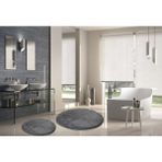 Sarar Post Peluş Banyo Paspası Takımı Yuvarlak 2'li - Antrasit - 100 x 100 cm
