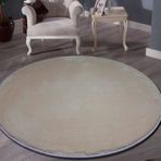 Sarar Post Pofuduk Beyaz Yuvarlak Kaymaz Taban 120x120 cm Salon Halı