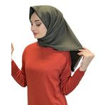 Sarar SRRHNTKSMR Hint Kaşmiri Kendinden Desenli Haki Tek Renk Eşarp