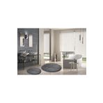 Sarar Yuvarlak Post Peluş Banyo Paspası Takımı Büyük Boy Jel Taban Klozet Takım Antrasit 100x100 60x60 ELEGANSTEK100X100