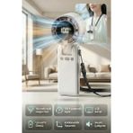 Saravita Taşınabilir Mini Fan Boyuna Asılabilir Katlanabilir El Tipi Vantilatör LED Sessiz USB Şarjlı - Gri