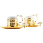 Saray Ottoman Nikel Japon Gülü 2'li Kahve Fincanı Altın - 150 ml