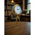 Saray Zarafeti Gold Tripod Üç Ayaklı Metal Masa Saati MT-2055G