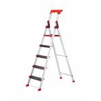 Saraylı Lady 4+1 Alüminyum Profesyonel Merdiven 12 Cm Basamak Ultra Hafif Yüksek Mukavemet Gri