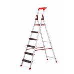 Saraylı Lady 5+1 Alüminyum Profesyonel Merdiven 12 Cm Basamak Ultra Hafif Yüksek Mukavemet Gri