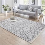 Saraz Halı Bohem Serisi Çift Taraflı Iskandinav Dokuma Pamuklu Kilim Gri - 80 x 300 cm