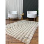 Saraz Halı Bubble Tavşan Post Yumuşacık Tavşan Tüyü Kaymaz Yıkanabilir Kum Beji - 70 x 100 cm