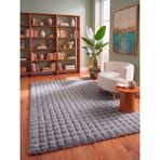 Saraz Halı Lux Bubble Ekstra Yumoş Peluş Halı Kaymaz Taban Puffy Tavşan Tüyü Halı Gri - 100 x 150 cm