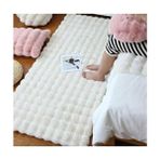 Saraz Halı Puffy Bubble Bej Renkli Tavşan Tüyü Kaymaz Yıkanabilir Halı Şık Tasarım ile Salon ve Koridor İçin - 100 x 200 cm