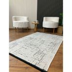 Saraz Halı Şönil Dokuma Kayma Yapmaz Makinede Yıkanabilir Leke Tutmaz Kesme Bohem Kilim Krem 2 - Bej - 200 x 300 cm