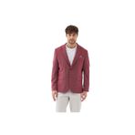 Sarbello Erkek Bordo Esnek Poliviskon Kumaşlı Tam Astarlı Slim Fit Mono Yaka Spor Blazer Ceket Bordo 54