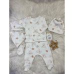 Sarda Design Sarda Hastane Çıkış Seti 5 Parça % 100 Pamuklu - 0 - 3 Ay - Ekru Kahverengi