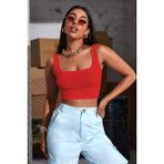 Sardem Kadın Kırmızı Askılı Crop Top Bluz - 4BY-Kırmızı