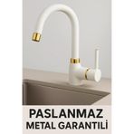 Sardıcı Babylon Series Beyaz Lavabo Bataryası, Pirinç, 5 Yıl Garantili, 2 Adet Hortum Montaj Seti