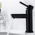 Sardıcı Siyah Kaplama Çift Su Girişli Yüksek Model Lavabo Bataryası