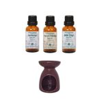 Sardunya (Itır) yağı 10ml, Tarçın Kabuğu Yağı 10ml, Ada Çayı Yağı 10ml ve Buhurdanlık