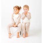 Sare Baby Konfor Serisi Unisex Bebek Takımı 3'lü Set Ekstra Yumuşak %100 Pamuk Özel Fitilli Kumaş - 6 - 12 Ay - Bej