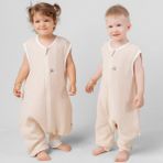 Sare Baby Müslin Uyku Tulumu 0.5 Tog 4 Kat Müslin Yazlık Uyku Tulumu Oeko-Tex Sertifikalı %100 Pamuk - Bej - Krem - 1 - 2 Yaş