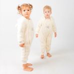 Sare Baby Pofuduk Serisi Kışlık Bebek Uyku Tulumu %100 Doğal Pamuk Astarlı Özel Kumaş Unisex 2.0 Tog - 0 - 6 Ay - Bej