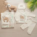 Sare Baby Sarebebe Sevimli Uykucu Oyuncak Hediyeli Organik Hastane Çıkışı 10'lu Set - 0 - 3 Ay - Bej