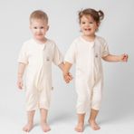 Sare Baby Yazlık Uyku Tulumu Dizaltı Boy %100 Doğal Pamuk Oeko-Tex Sertifikalı Kumaş 0.2 Tog Bebek Uyku Tulumu - Açık Bej - 0 - 1 Yaş