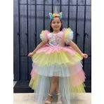 Sare Çocuk Giyim KIZ ÇOCUK UNICORN TAÇ DAHİL KOSTÜM PRENSES MODEL ÇOCUK ABİYE ELBİSE TEKBOYNUZ TÜTÜ ABİYE MULTİ 3 YAŞ