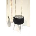 Sare Home Bianco Metal Ayaklı Puflu Sehpa Krom Siyah (CHROME BLACK)