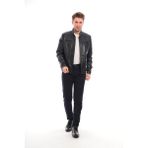 Sare Mod Deri Siyah Erkek Biker Montu - 4XL - 001 Siyah