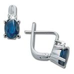 Sare Pırlanta PSK002 Pırlanta Oval Safir Küpe