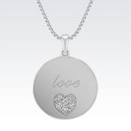 Sare Pırlanta SPKL-5030 Pırlanta Altın Kalp Love Plaka Kolye