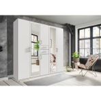 Sare Trade Hernest 6 Kapılı 2 Aynalı Gardırop 225X58X207 cm Çok Amaçlı Yatak Odası Elbise Dolabı Beyaz Meşe